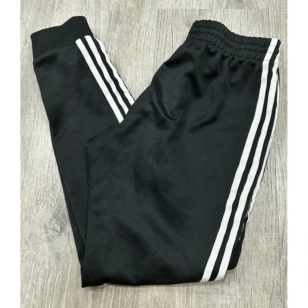 Adidas Sweatpants Men's Small Originals 3-Stripe Black White Tapered Jogger Pant